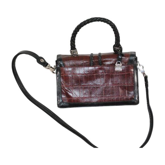 M.C. Marc Chantal Brown Alligator Croc Leather Handbag Purse Shoulder Crossbody - Picture 2 of 7